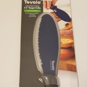 Tovolo 5.5" Kitchen Knife w/Comfort Grip Handle, Serrated &Sharp Steel Blade New